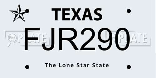 FJR290 Texas License Plate