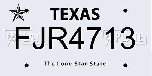 FJR4713 Texas License Plate