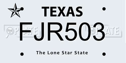 FJR503 Texas License Plate