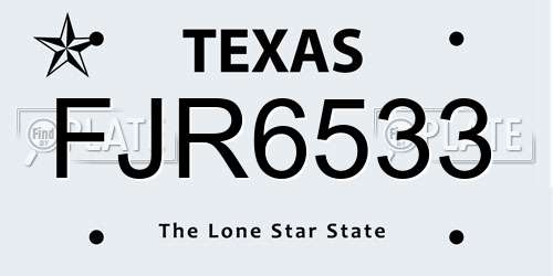 FJR6533 Texas License Plate