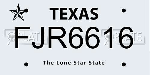 FJR6616 Texas License Plate