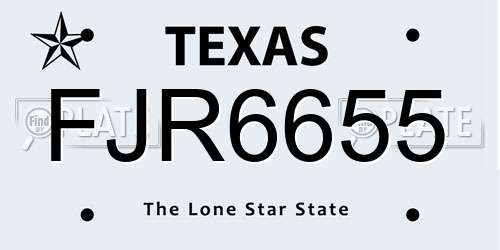 FJR6655 Texas License Plate