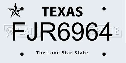 FJR6964 Texas License Plate