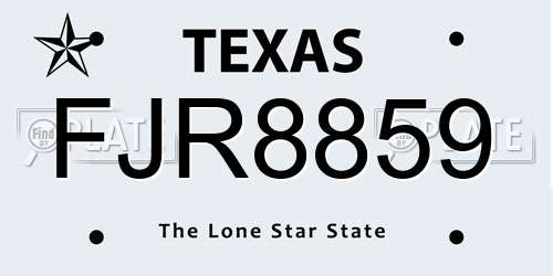 FJR8859 Texas License Plate