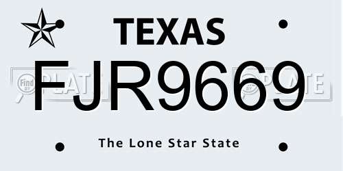 FJR9669 Texas License Plate