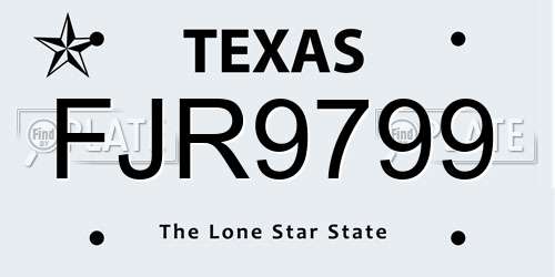 FJR9799 Texas License Plate