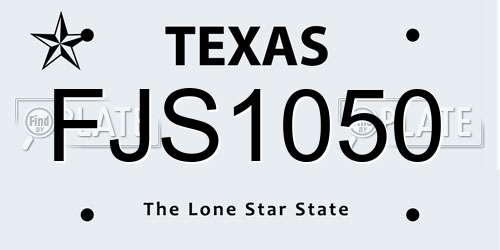 FJS1050 Texas License Plate