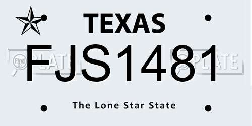 FJS1481 Texas License Plate