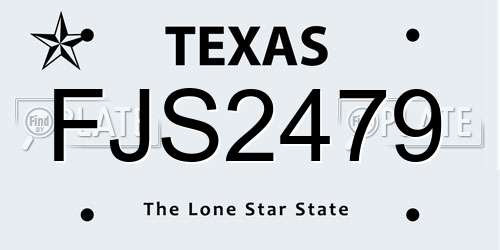FJS2479 Texas License Plate