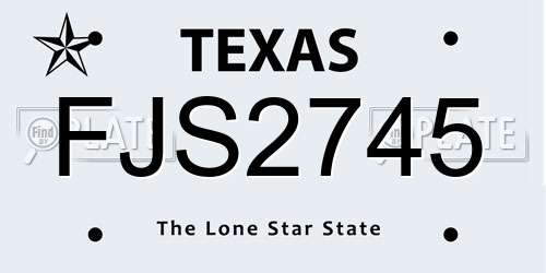 FJS2745 Texas License Plate