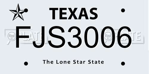 FJS3006 Texas License Plate