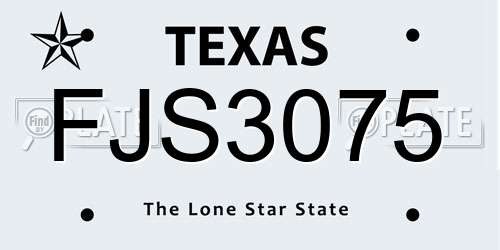 FJS3075 Texas License Plate