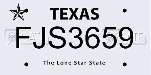 FJS3659 Texas License Plate