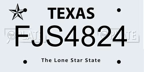 FJS4824 Texas License Plate