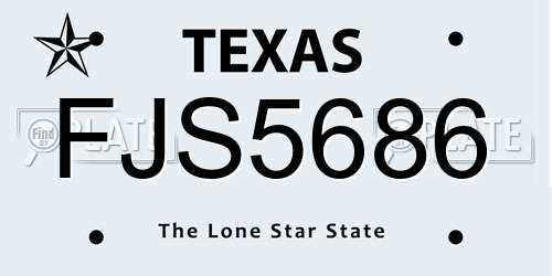 FJS5686 Texas License Plate