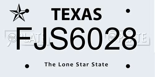 FJS6028 Texas License Plate