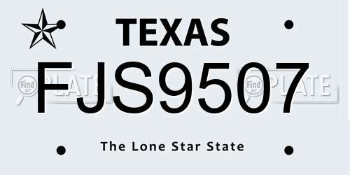 FJS9507 Texas License Plate