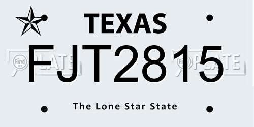 FJT2815 Texas License Plate