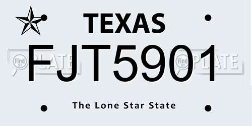 FJT5901 Texas License Plate