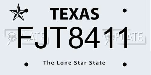 FJT8411 Texas License Plate