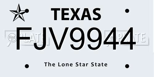 FJV9944 Texas License Plate