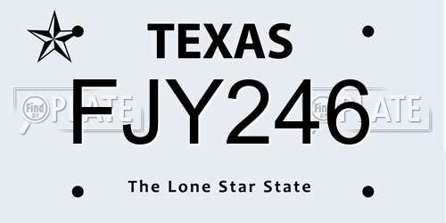 FJY246 Texas License Plate