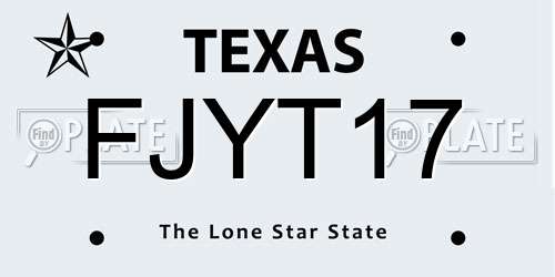 FJYT17 Texas License Plate