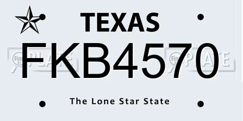 FKB4570 Texas License Plate