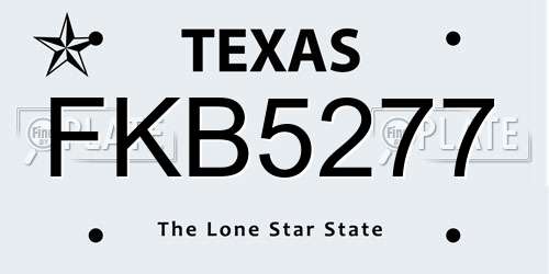 FKB5277 Texas License Plate