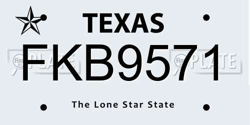 FKB9571 Texas License Plate