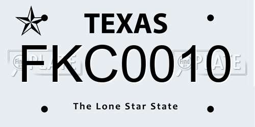 FKC0010 Texas License Plate