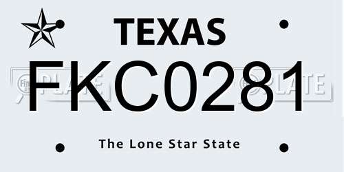 FKC0281 Texas License Plate
