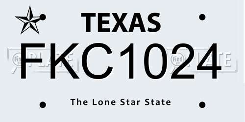 FKC1024 Texas License Plate