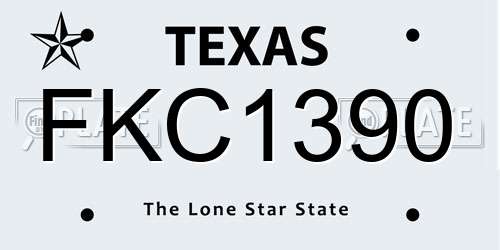 FKC1390 Texas License Plate