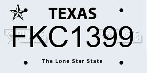 FKC1399 Texas License Plate