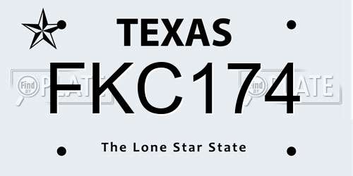 FKC174 Texas License Plate
