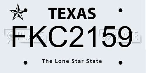 FKC2159 Texas License Plate