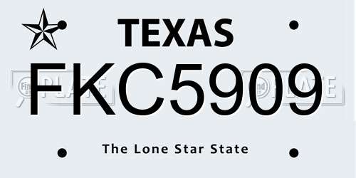 FKC5909 Texas License Plate