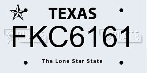 FKC6161 Texas License Plate