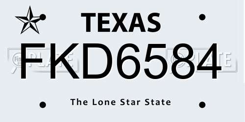 FKD6584 Texas License Plate
