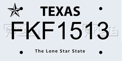 FKF1513 Texas License Plate