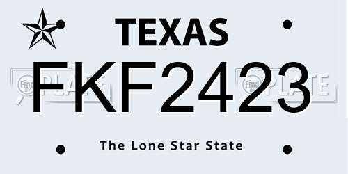 FKF2423 Texas License Plate