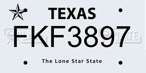 FKF3897 Texas License Plate