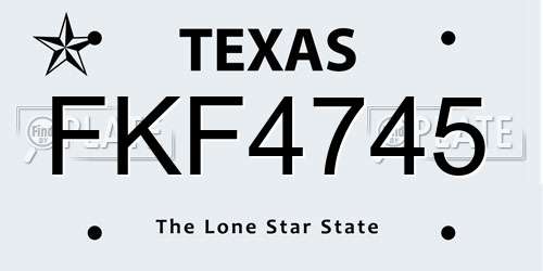 FKF4745 Texas License Plate
