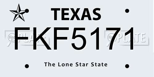 FKF5171 Texas License Plate