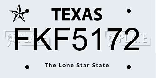 FKF5172 Texas License Plate