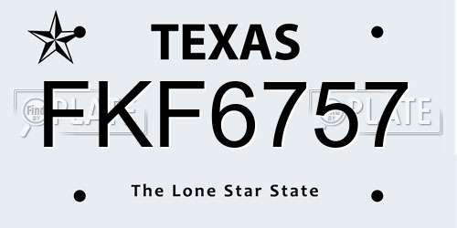 FKF6757 Texas License Plate