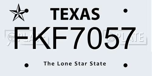 FKF7057 Texas License Plate