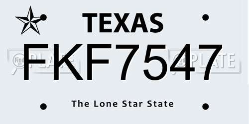 FKF7547 Texas License Plate
