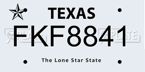 FKF8841 Texas License Plate